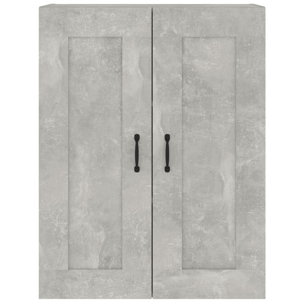 Dulap de perete suspendat, gri beton, 69,5x32,5x90 cm Lando - Lando