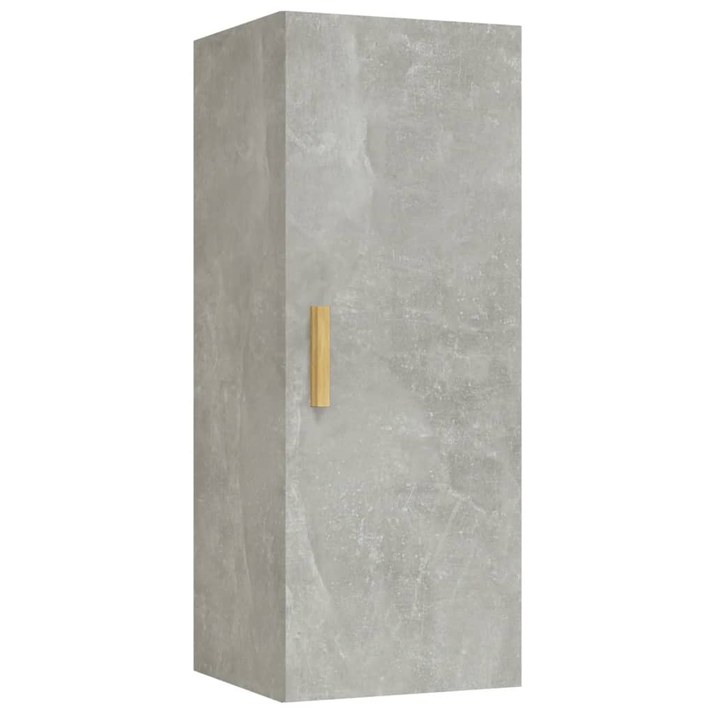 Dulap de perete, gri beton, 34,5x34x90 cm, lemn compozit Lando - Lando