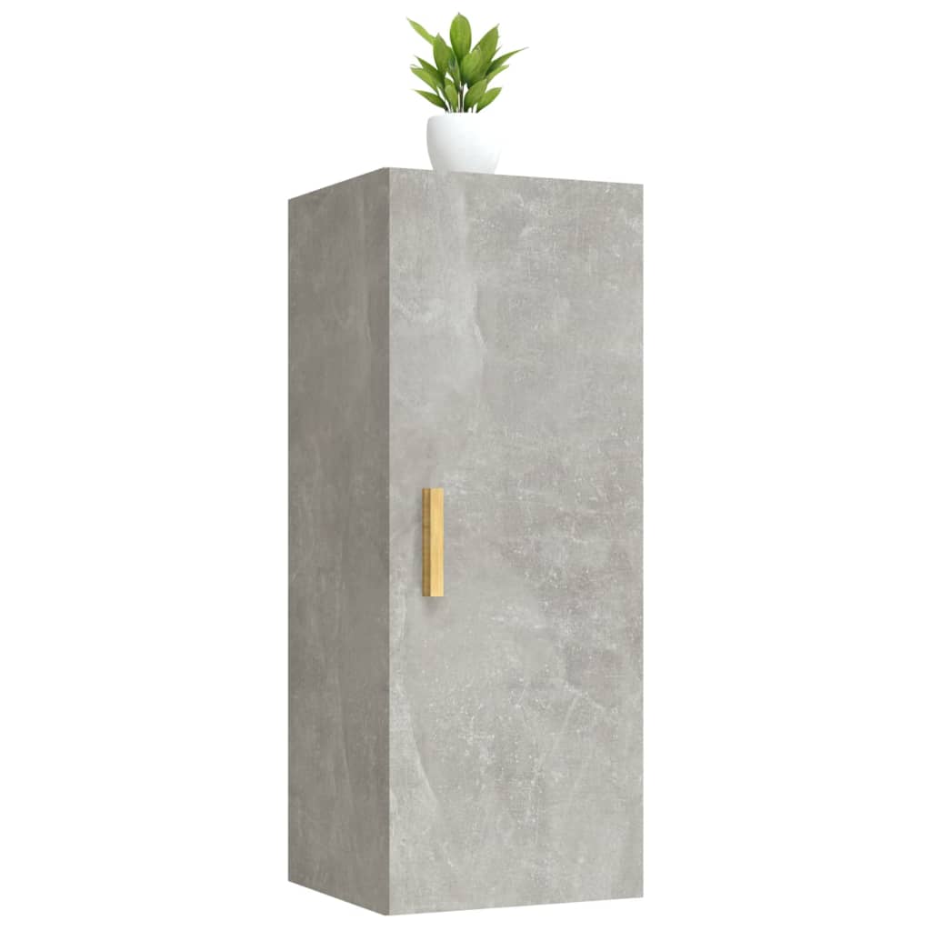 Dulap de perete, gri beton, 34,5x34x90 cm, lemn compozit Lando - Lando