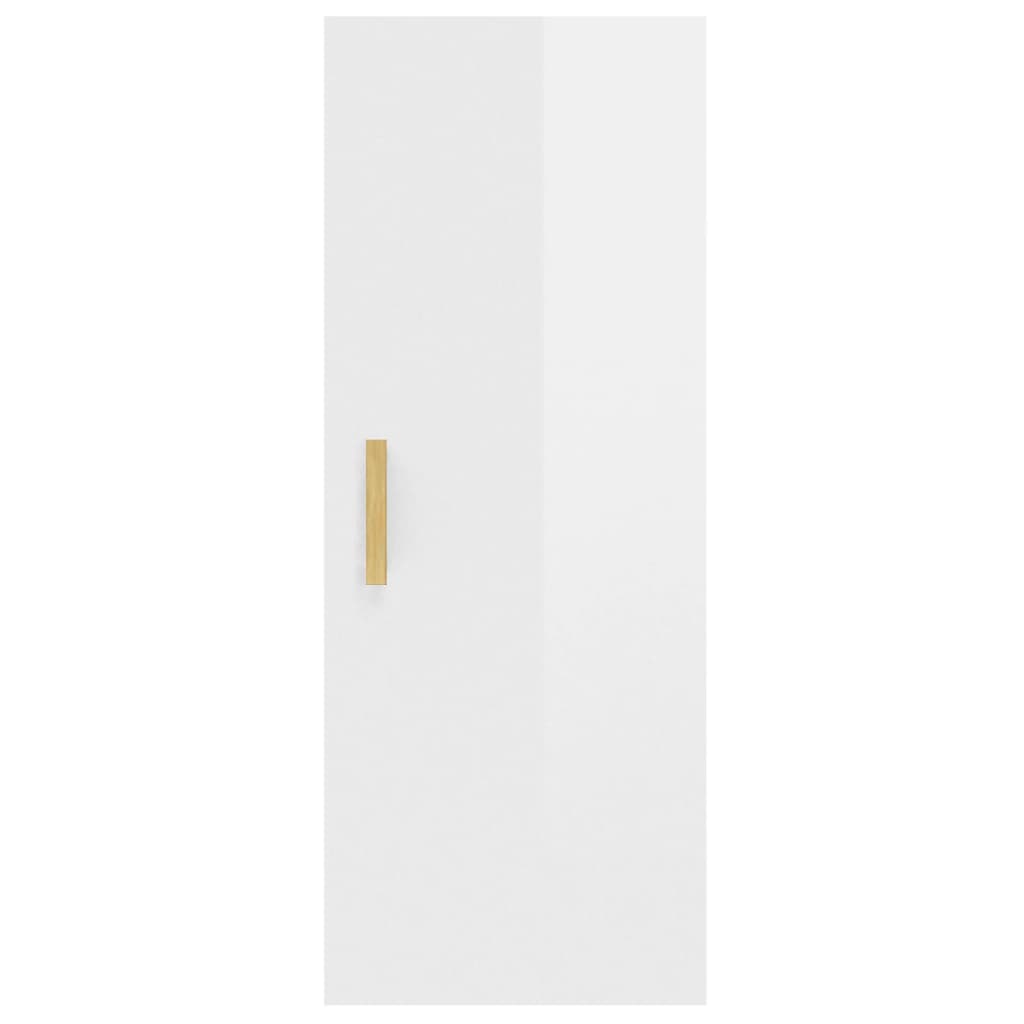 Dulap de perete, alb extralucios, 34,5x34x90 cm, lemn compozit Lando - Lando