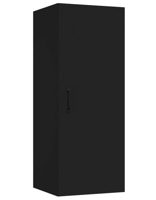 Încărcați imaginea în vizualizatorul Galerie, Dulap de perete suspendat, negru, 34,5x34x90 cm, lemn compozit Lando - Lando

