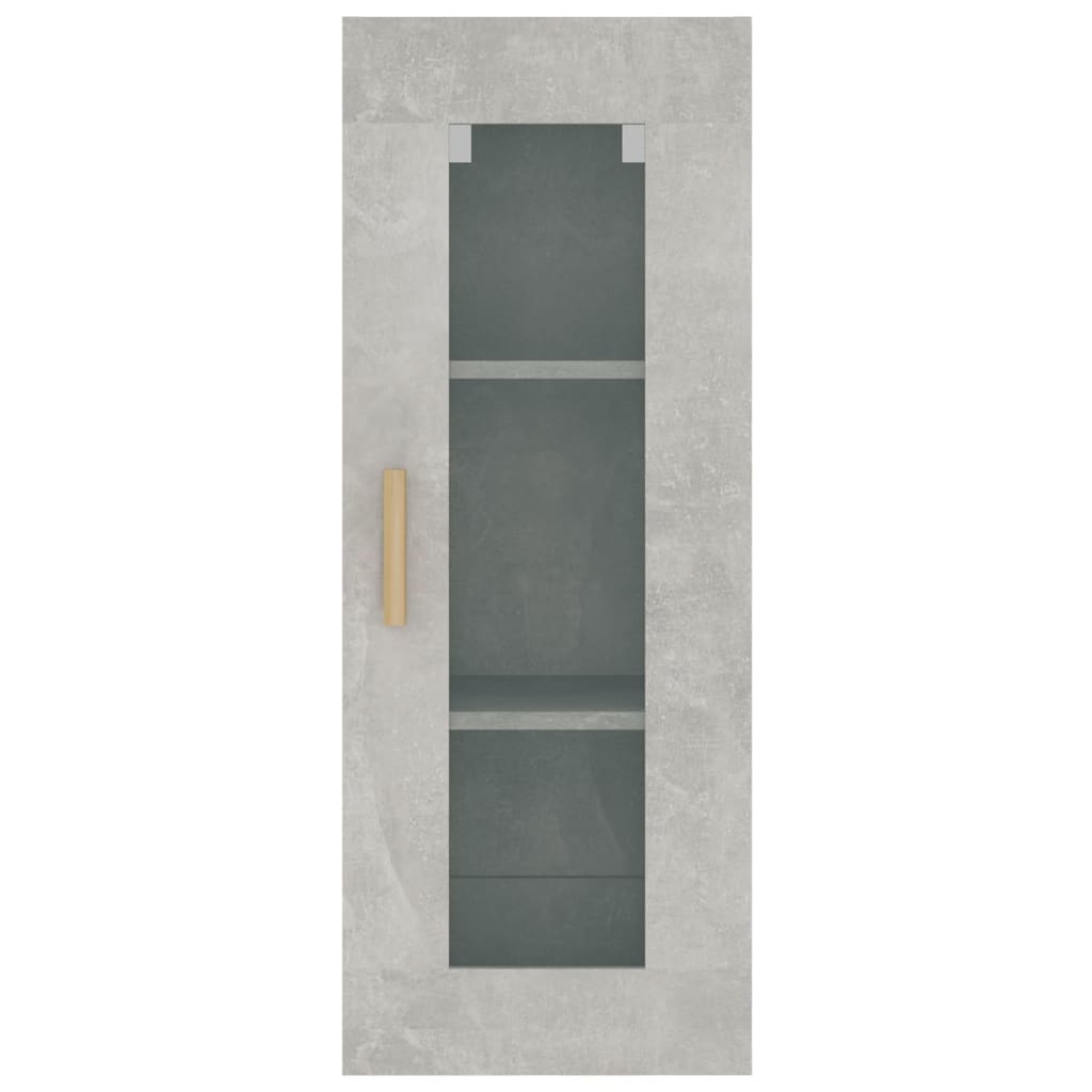 Dulap de perete suspendat, gri beton, 34,5x34x90 cm - Lando