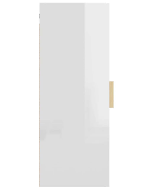Încărcați imaginea în vizualizatorul Galerie, Dulap de perete suspendat, alb extralucios, 34,5x34x90 cm Lando - Lando
