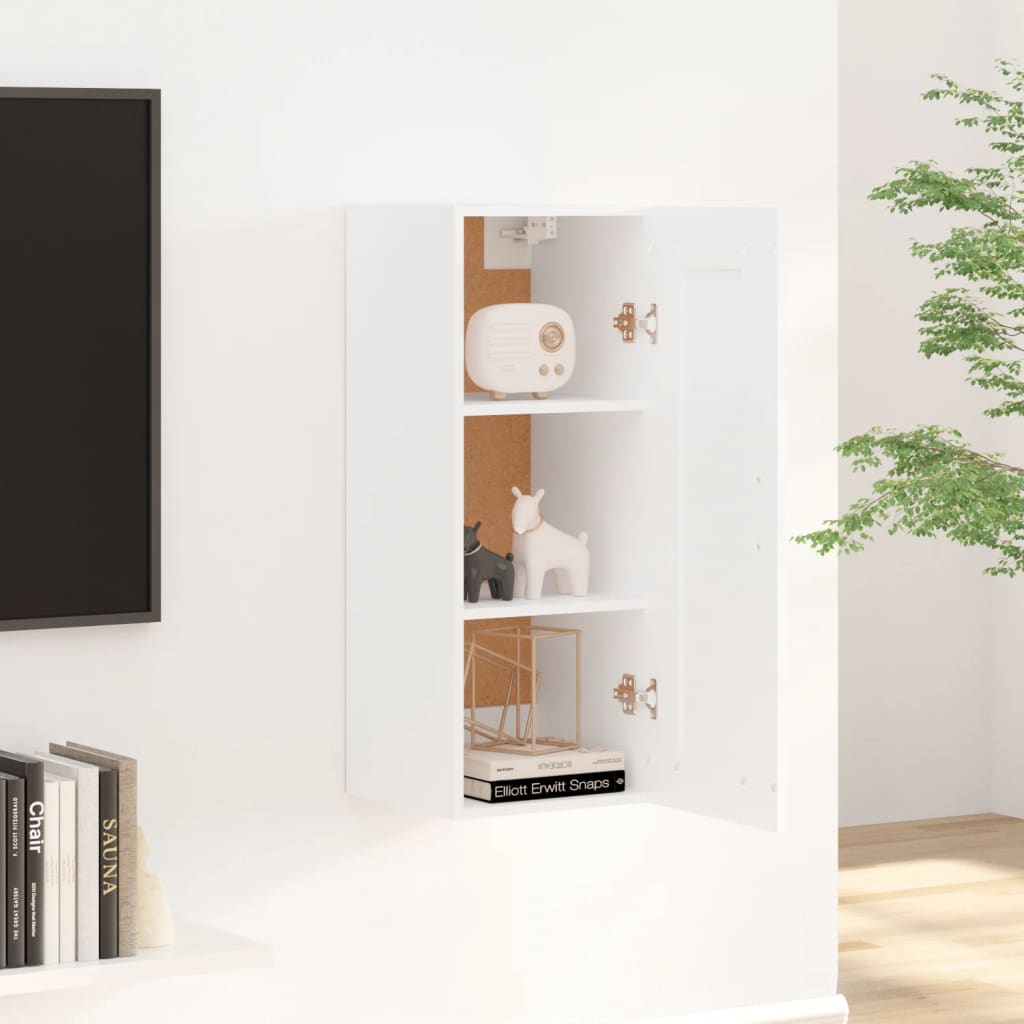Dulap de perete, alb, 35x34x90 cm, lemn prelucrat - Lando
