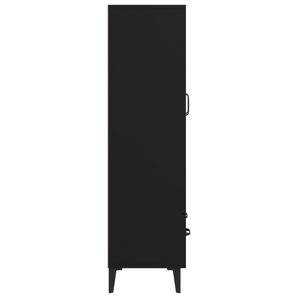 Dulap înalt, negru, 70x31x115 cm, lemn compozit - Lando