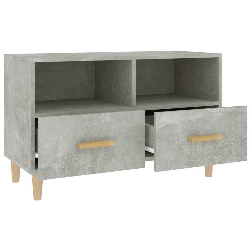 Comodă TV, gri beton, 80x36x50 cm, lemn compozit Lando - Lando