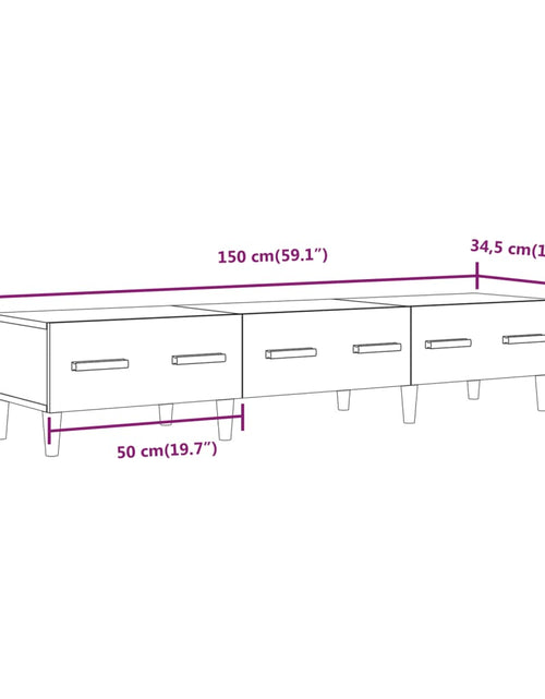 Încărcați imaginea în vizualizatorul Galerie, Comodă TV, gri beton, 150x34,5x30 cm, lemn prelucrat Lando - Lando
