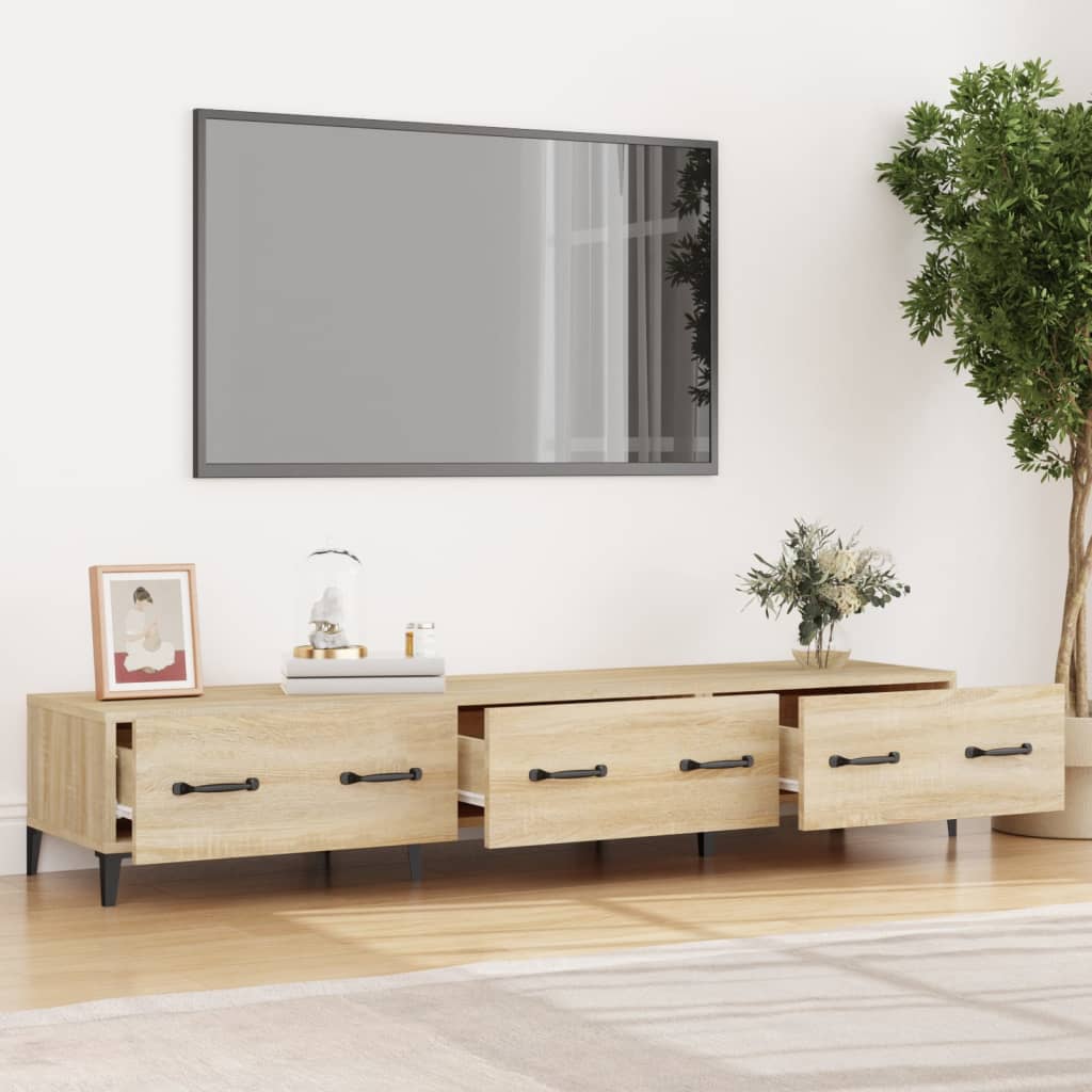 Comodă TV, stejar sonoma, 150x34,5x30 cm, lemn prelucrat Lando - Lando