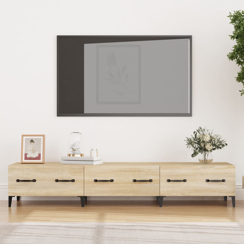 Comodă TV, stejar sonoma, 150x34,5x30 cm, lemn prelucrat Lando - Lando