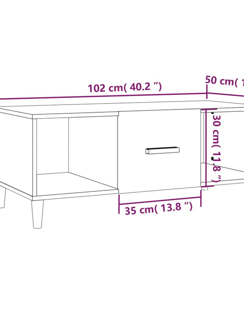 Загрузите изображение в средство просмотра галереи, Măsuță de cafea, alb, 102x50x40 cm, lemn compozit - Lando
