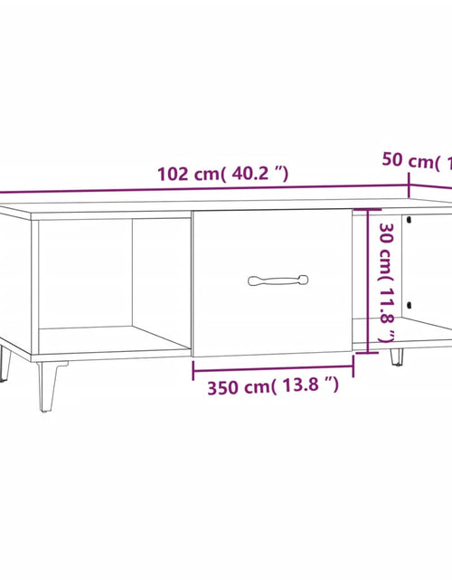 Загрузите изображение в средство просмотра галереи, Măsuță de cafea, gri beton, 102x50x40 cm, lemn prelucrat Lando - Lando
