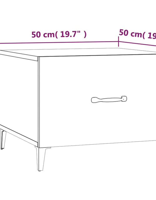 Загрузите изображение в средство просмотра галереи, Măsuță de cafea cu picioare metalice, stejar sonoma 50x50x40 cm Lando - Lando
