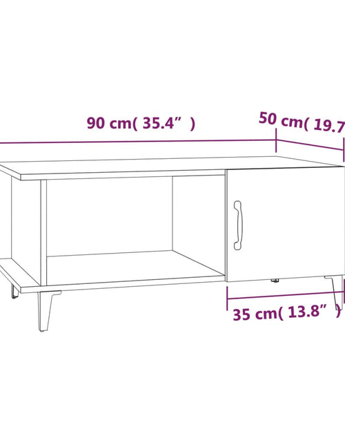 Загрузите изображение в средство просмотра галереи, Măsuță de cafea, gri beton, 90x50x40 cm, lemn prelucrat Lando - Lando
