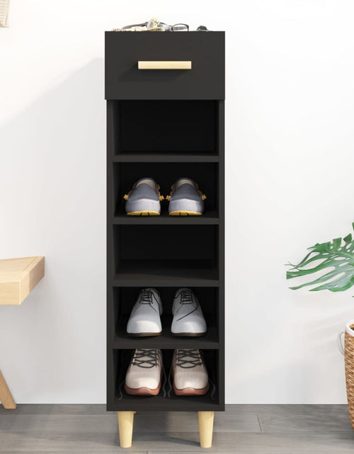 Încărcați imaginea în vizualizatorul Galerie, Pantofar, negru, 30x35x105 cm, lemn compozit - Lando
