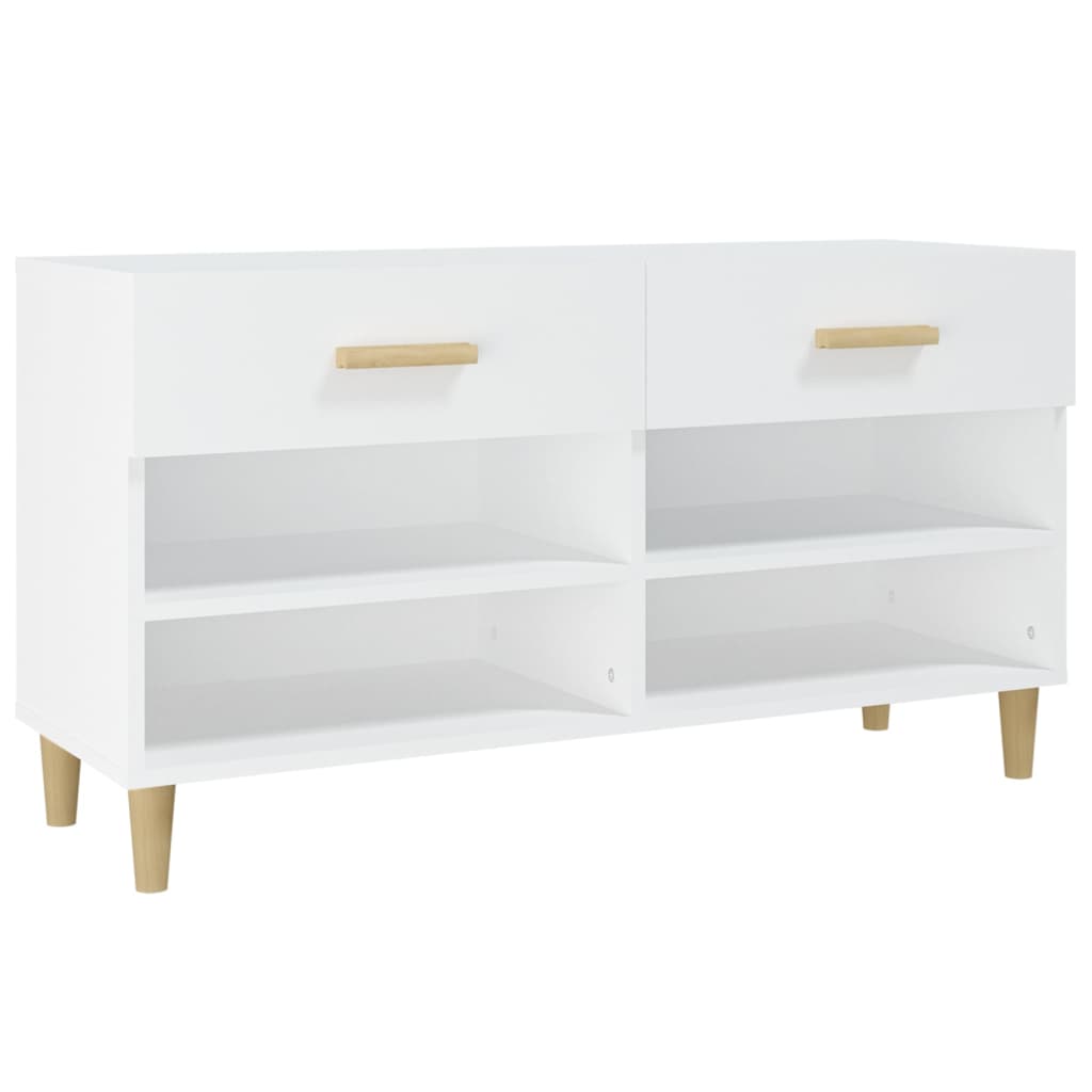 Pantofar, alb, 102x35x55 cm, lemn compozit - Lando