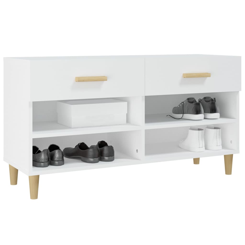 Pantofar, alb, 102x35x55 cm, lemn compozit - Lando