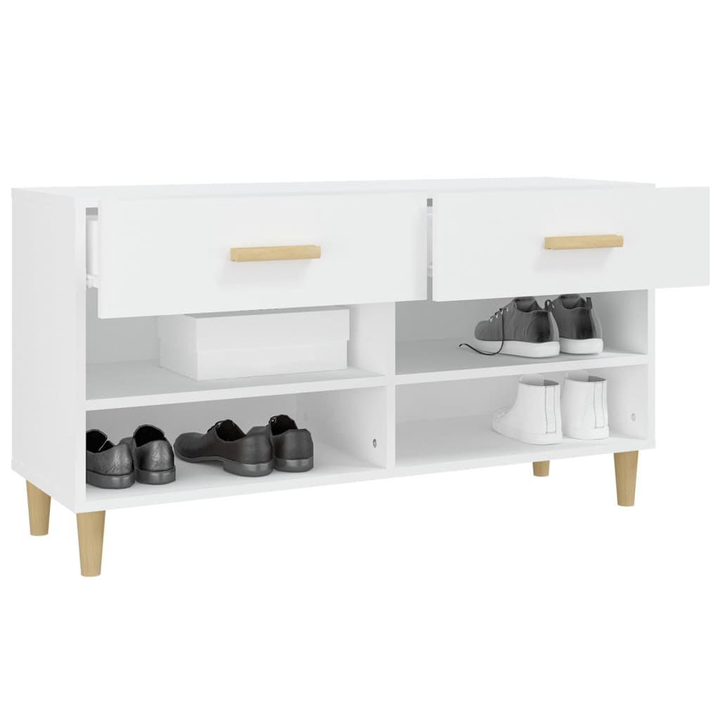 Pantofar, alb, 102x35x55 cm, lemn compozit - Lando