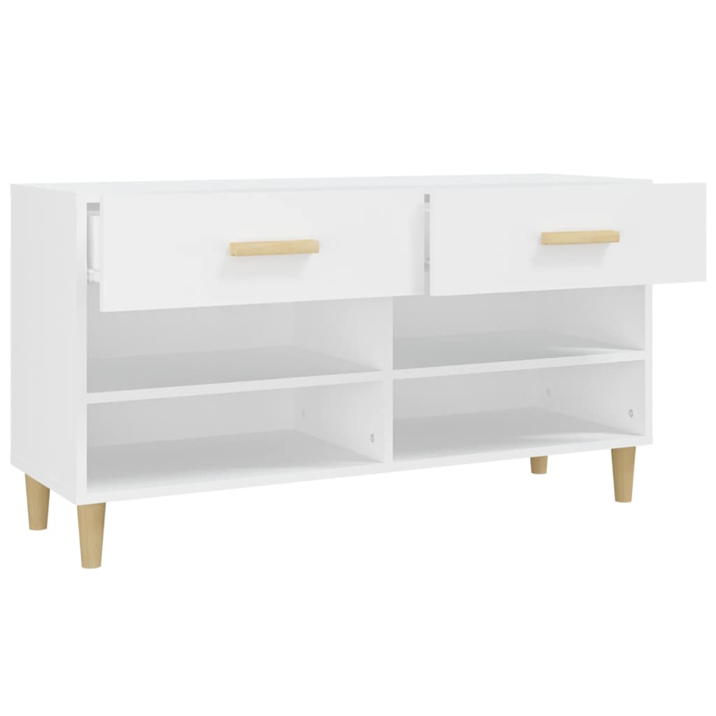 Pantofar, alb, 102x35x55 cm, lemn compozit - Lando