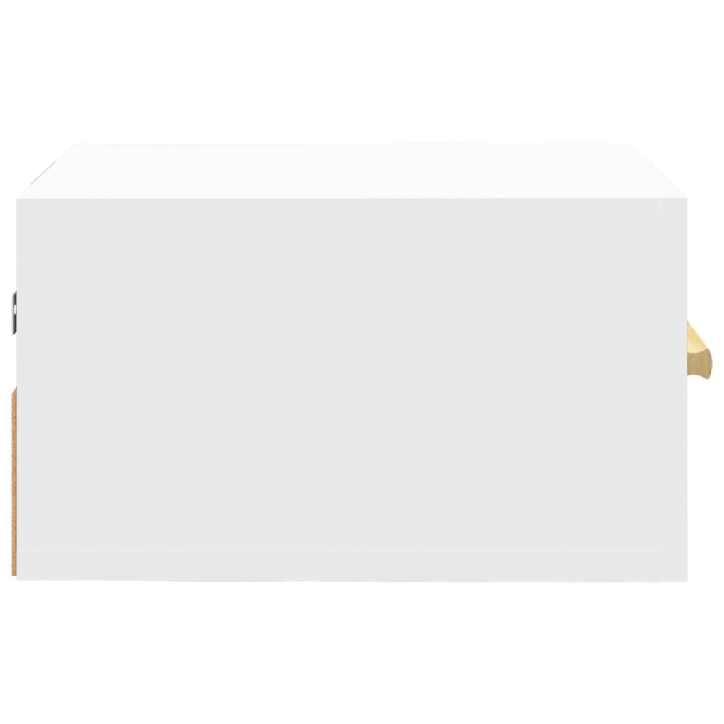 Noptiere de perete, 2 buc., alb, 35x35x20 cm - Lando