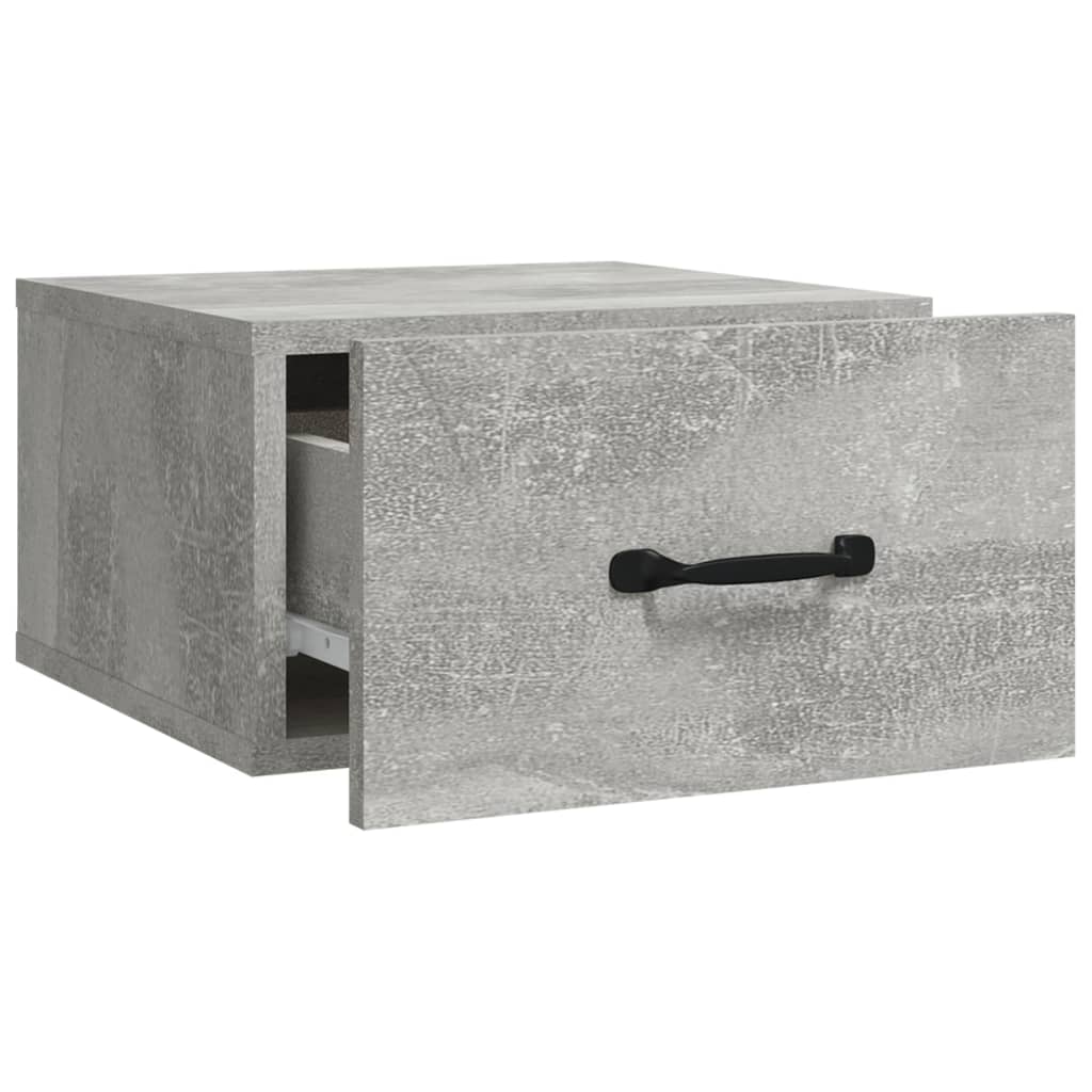 Noptiere de perete, 2 buc., gri beton, 35x35x20 cm - Lando