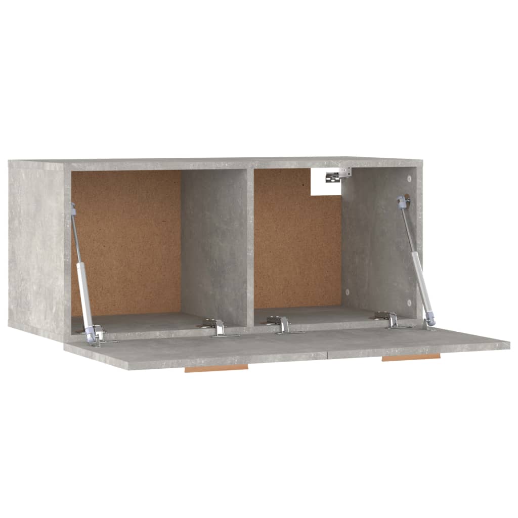 Dulap de perete, gri beton, 80x35x36,5 cm, lemn prelucrat Lando - Lando