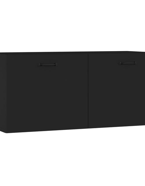Încărcați imaginea în vizualizatorul Galerie, Comodă TV, negru, 80x35x36,5 cm, lemn prelucrat Lando - Lando
