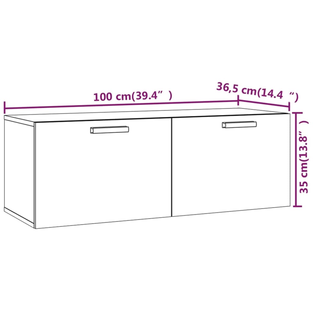 Dulap de perete, alb, 100x36,5x35 cm, lemn prelucrat - Lando