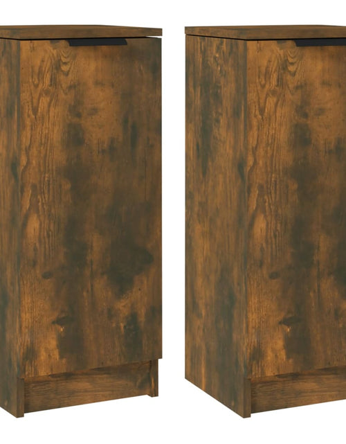 Încărcați imaginea în vizualizatorul Galerie, Servante, 2 buc., stejar fumuriu, 30x30x70 cm, lemn prelucrat Lando - Lando
