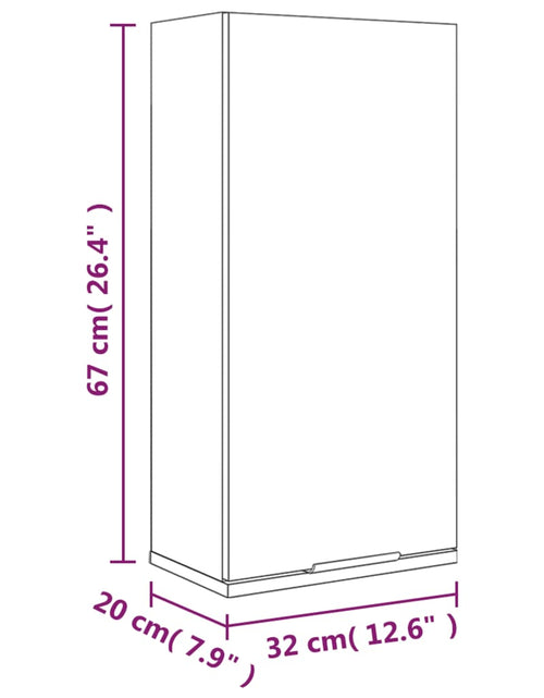 Загрузите изображение в средство просмотра галереи, Dulap de baie montat pe perete, stejar fumuriu, 32x20x67 cm - Lando
