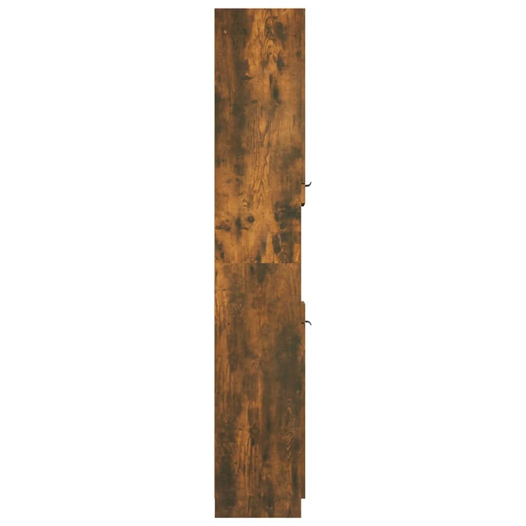 Dulap de baie, stejar fumuriu, 32x34x188,5 cm, lemn prelucrat - Lando