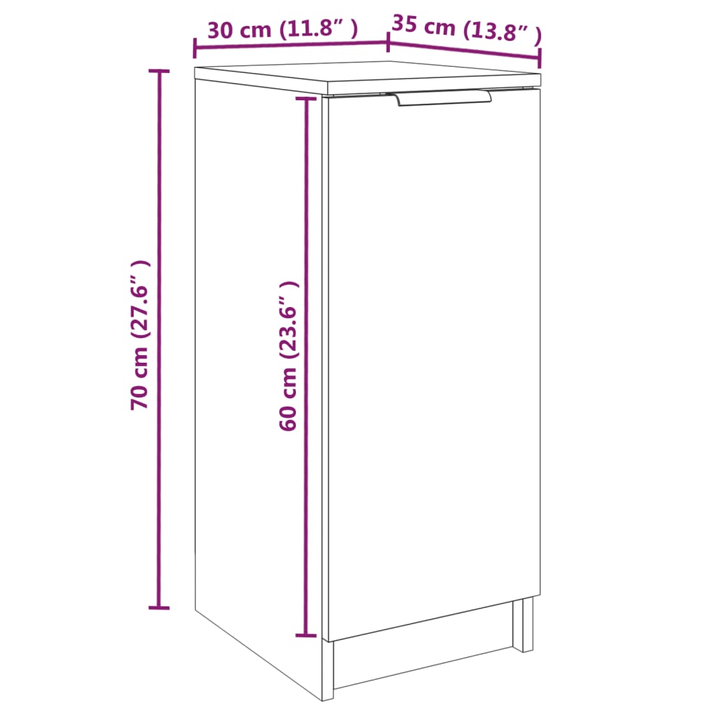 Pantofar, stejar maro, 30x35x70 cm, lemn compozit - Lando