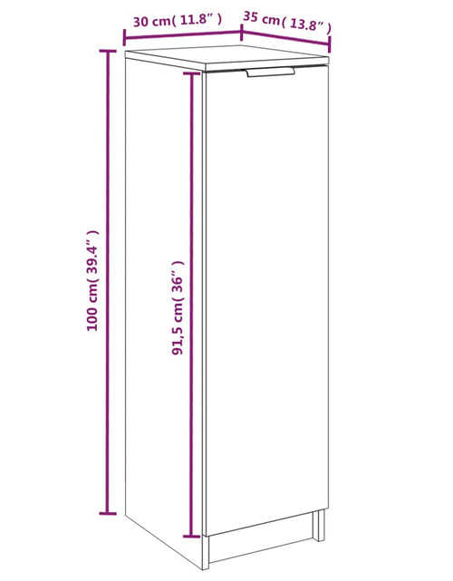 Încărcați imaginea în vizualizatorul Galerie, Pantofar, gri sonoma, 30x35x100 cm, lemn compozit - Lando
