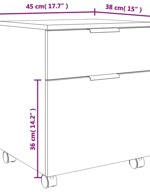 Încărcați imaginea în vizualizatorul Galerie, Fișet mobil cu roți, stejar maro, 45x38x54 cm lemn prelucrat Lando - Lando
