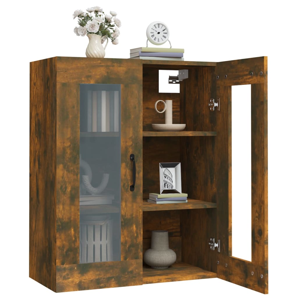 Dulap de perete suspendat, stejar fumuriu, 69,5x34x90 cm Lando - Lando