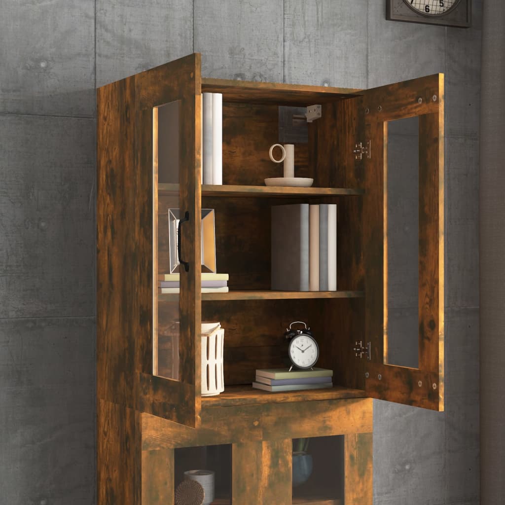 Dulap de perete suspendat, stejar fumuriu, 69,5x34x90 cm Lando - Lando