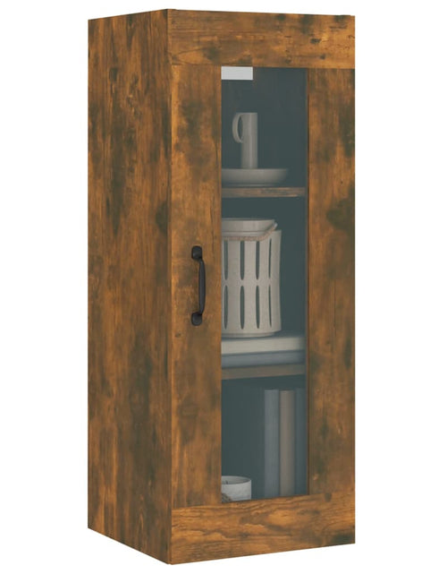 Încărcați imaginea în vizualizatorul Galerie, Dulap de perete suspendat, stejar fumuriu, 34,5x34x90 cm Lando - Lando
