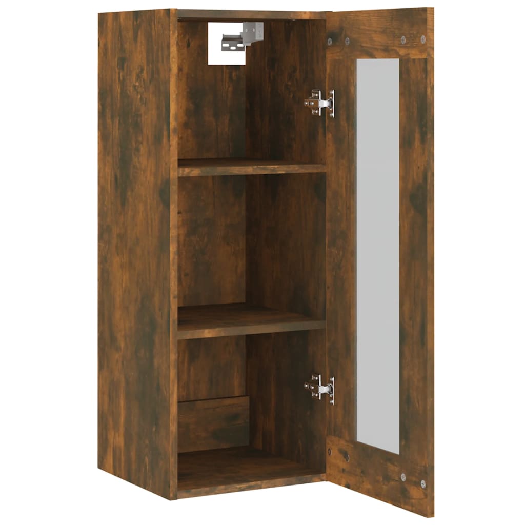 Dulap de perete suspendat, stejar fumuriu, 34,5x34x90 cm Lando - Lando