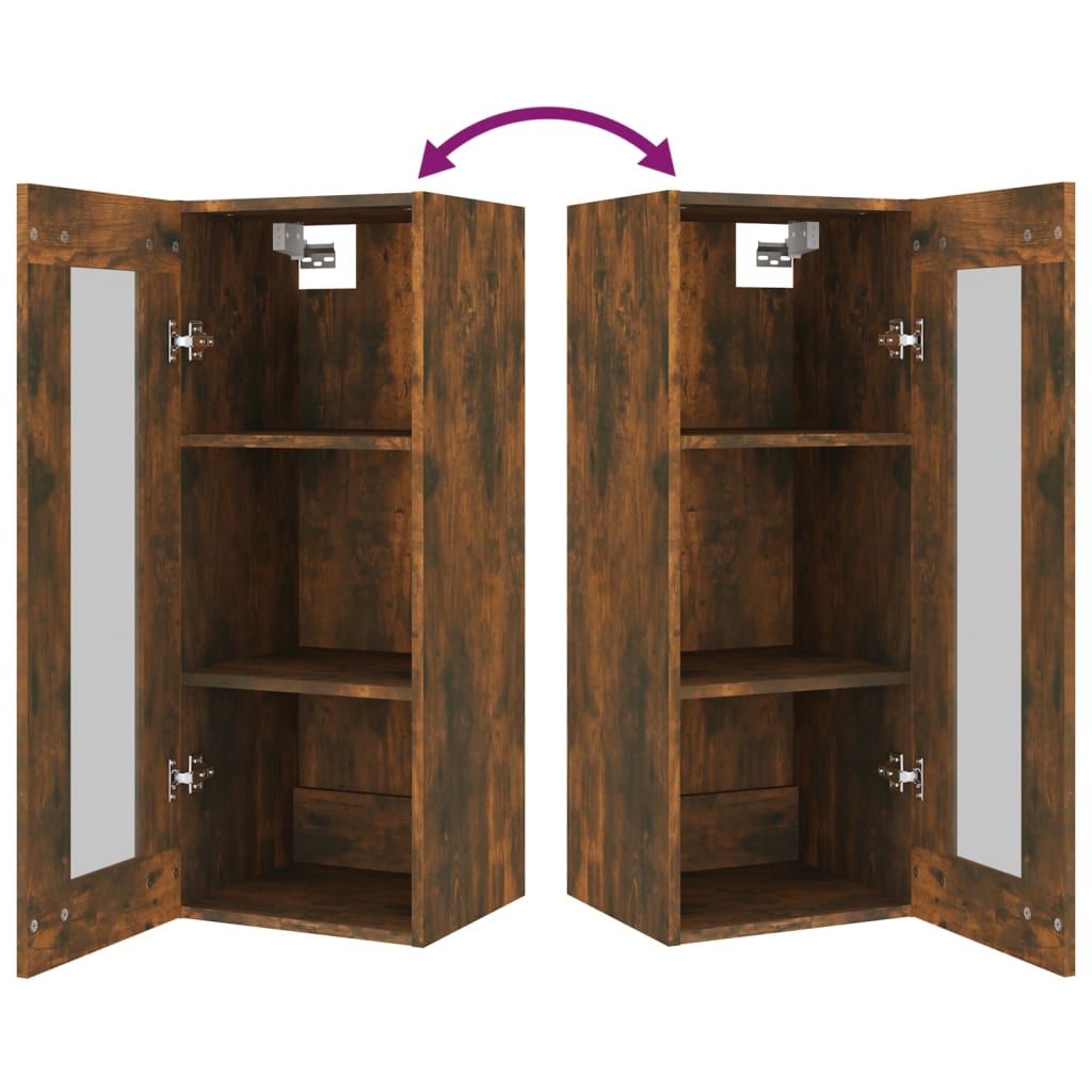 Dulap de perete suspendat, stejar fumuriu, 34,5x34x90 cm Lando - Lando