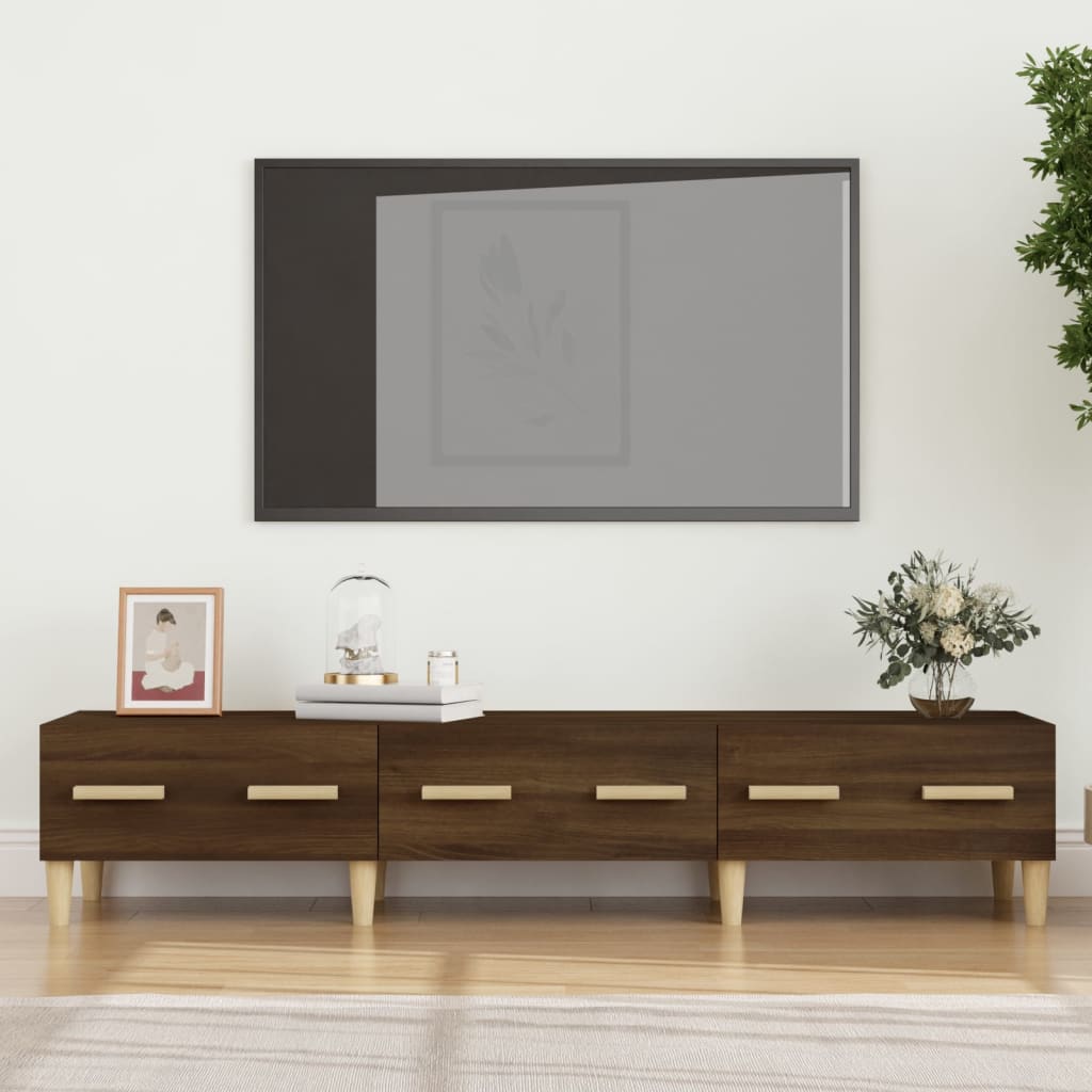 Comodă TV, stejar maro, 150x34,5x30 cm, lemn compozit Lando - Lando