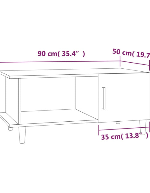 Загрузите изображение в средство просмотра галереи, Măsuță de cafea, stejar fumuriu, 90x50x40 cm, lemn prelucrat Lando - Lando
