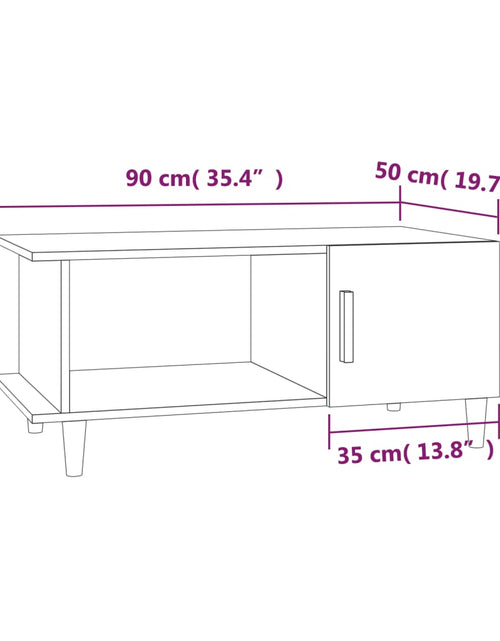 Загрузите изображение в средство просмотра галереи, Măsuță de cafea, stejar maro, 90x50x40 cm, lemn prelucrat Lando - Lando
