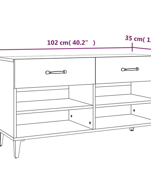 Загрузите изображение в средство просмотра галереи, Pantofar, stejar fumuriu, 102x35x55 cm, lemn compozit - Lando
