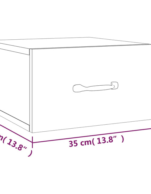 Загрузите изображение в средство просмотра галереи, Noptiere de perete, 2 buc., stejar fumuriu, 35x35x20 cm - Lando
