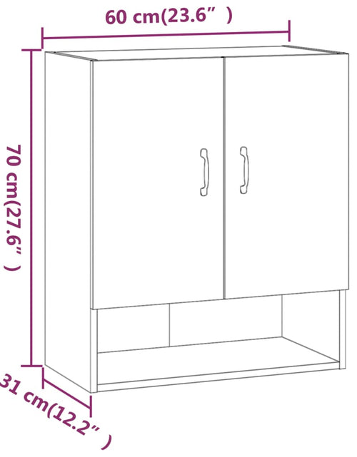 Загрузите изображение в средство просмотра галереи, Dulap de perete, stejar fumuriu, 60x31x70 cm, lemn compozit - Lando
