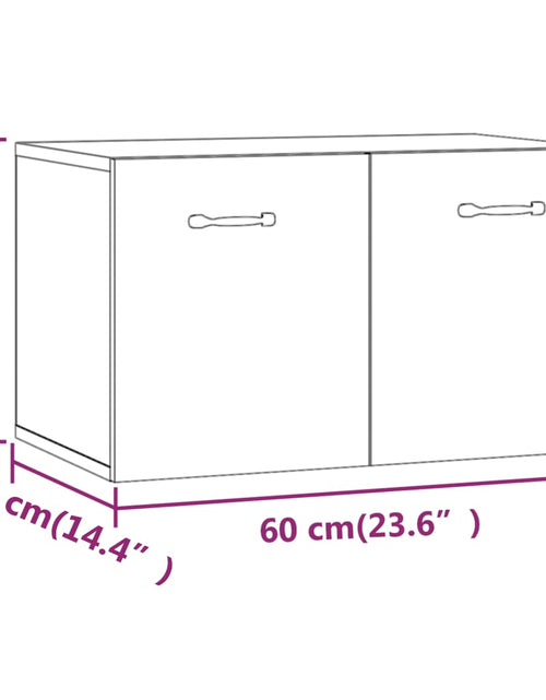 Загрузите изображение в средство просмотра галереи, Dulap de perete, stejar fumuriu, 60x36,5x35 cm, lemn prelucrat - Lando
