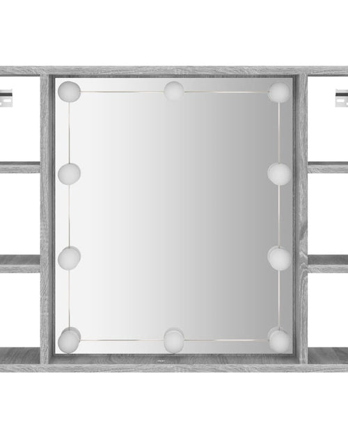 Încărcați imaginea în vizualizatorul Galerie, Dulap cu oglindă și LED, gri sonoma, 76x15x55 cm - Lando
