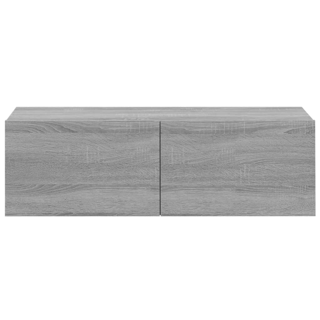 Comode TV, 2 buc., gri sonoma, 100x30x30 cm, lemn prelucrat Lando - Lando