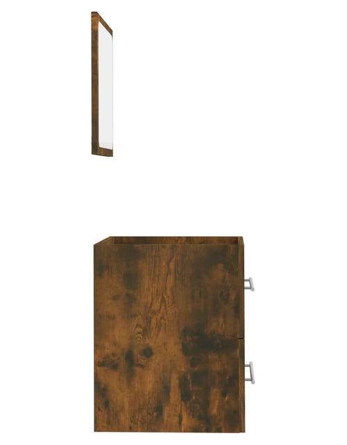 Загрузите изображение в средство просмотра галереи, Dulap de baie cu oglindă, stejar fumuriu, 41x38,5x48 cm - Lando
