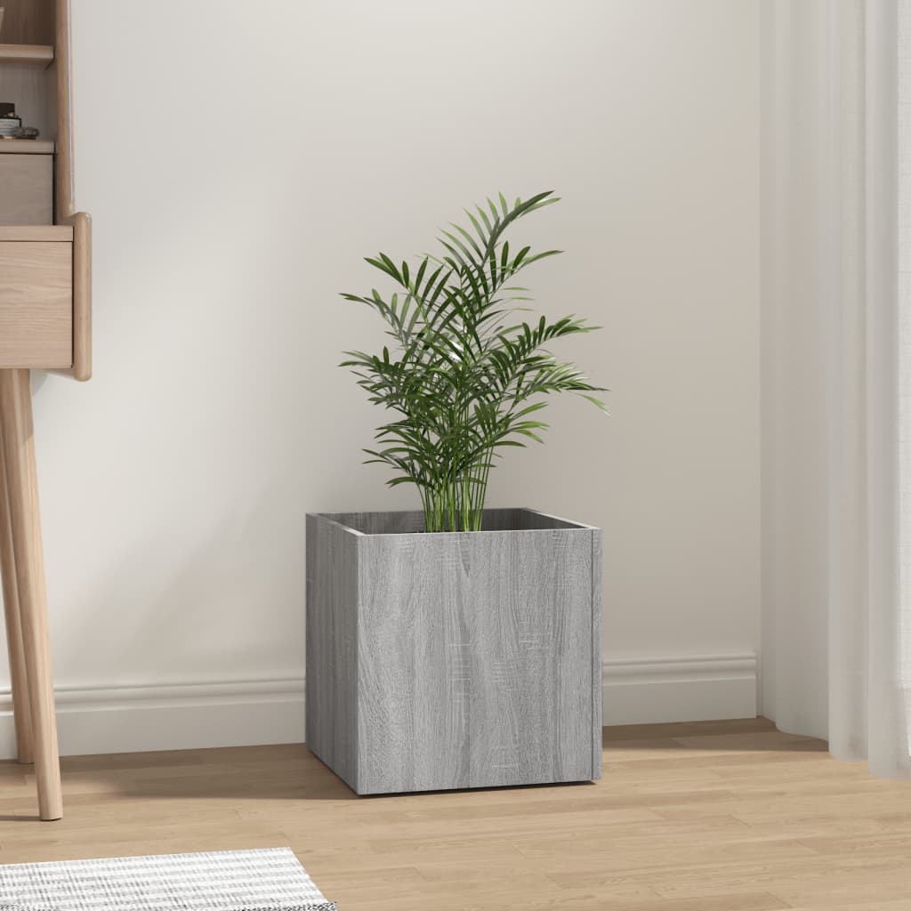 Jardinieră cutie, stejar sonoma, 40x40x40 cm, lemn compozit - Lando