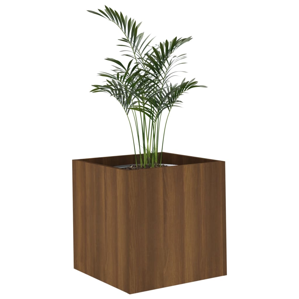 Jardinieră cutie, stejar maro, 40x40x40 cm, lemn compozit Lando - Lando